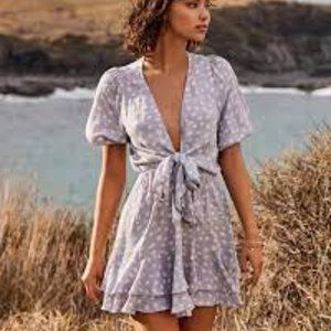 Kivari Lucy Tie Front Mini Dress NWT